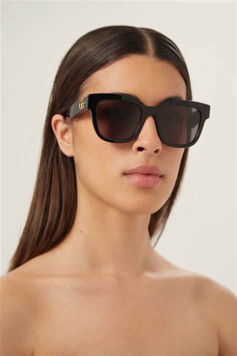 gucci gg0998s squared femenine black sunglasses|Gucci oversized sunglasses.